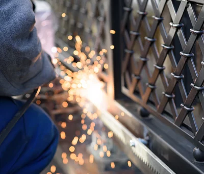 Welding,The,Steel,Gear,Racks,To,Gate.,Last,Phase,Before