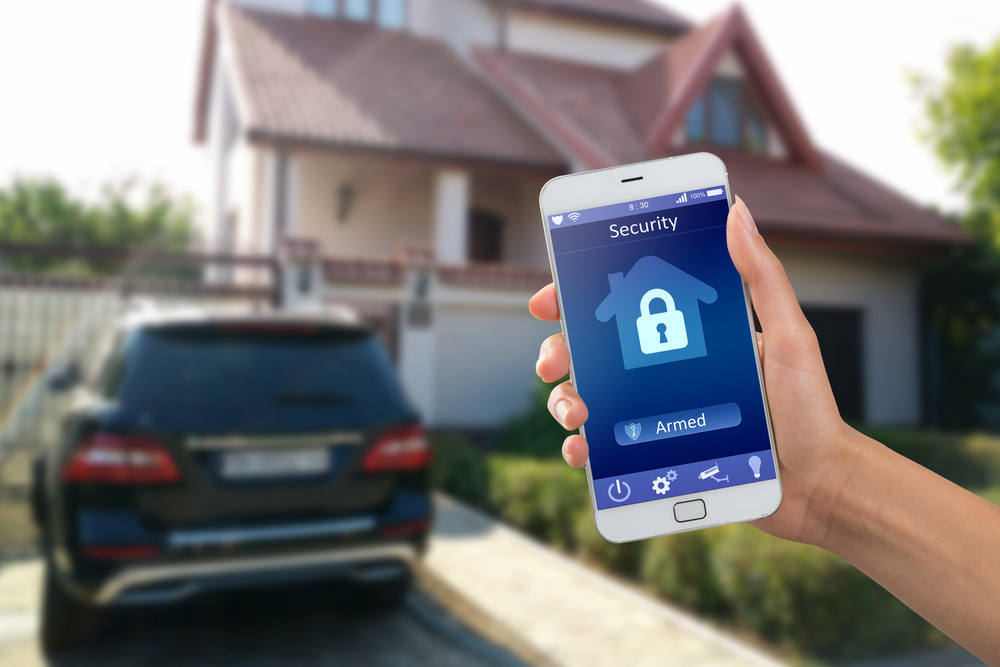 Smartphone with home security app